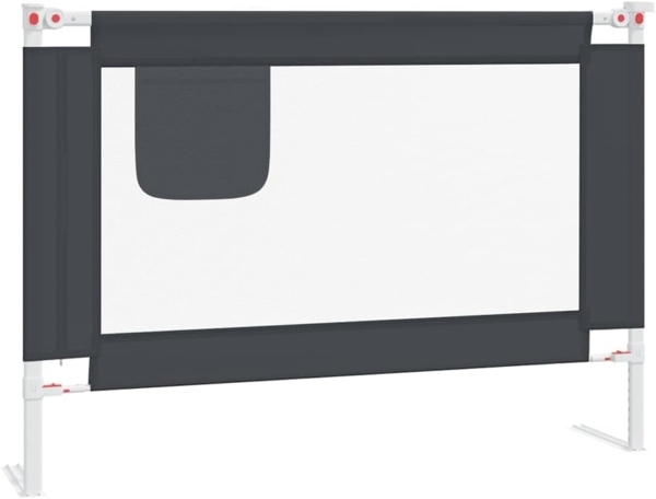 Kleinkind-Bettschutzgitter Dunkelgrau 90x25 cm Stoff