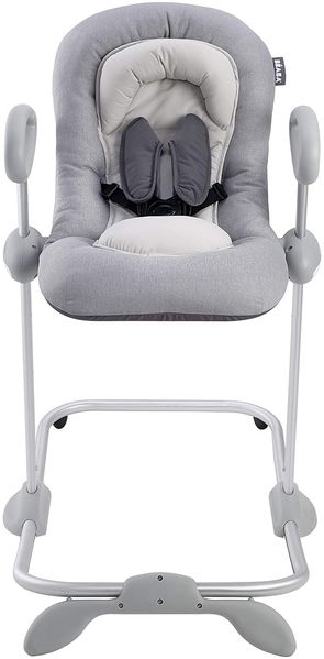 Béaba – Up & Down III Babywippe - Wippe mit Tragegriffen - 3 Liegepositionen - 5-Punkt-Sicherheitsgurt - Höhenverstellbar - Für Mädchen und Jungen - Ergonomisch und sicher - grau-Meliert