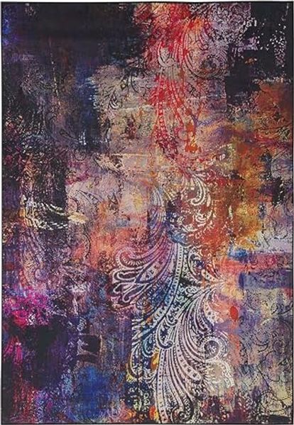 Teppich bunt 140x200 cm Kurzflor MARDIN