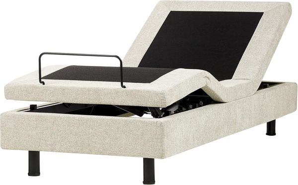 Verstellbares Bett ohne Kopfteil Stoff CASTELLAN 90 x 200 cm Beige