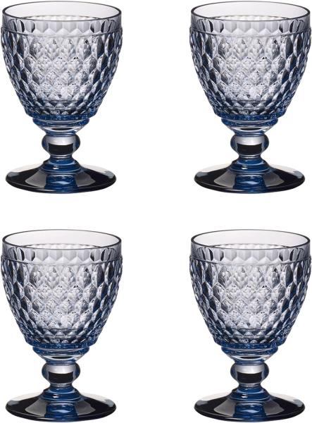 Villeroy & Boch Vorteilset 4 Stück Boston coloured Weissweinglas blue Kristallglas blau 1173090031