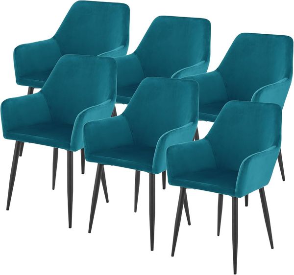 Esszimmerstuhl Hollola 6er Set Türkis [en. casa]