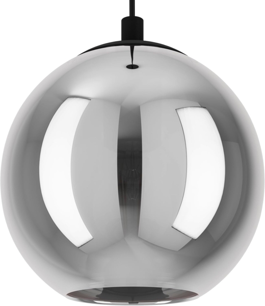 EGLO Hängelampe Ariscani, 10-flammige Cluster Pendelleuchte Esstisch, Hängeleuchte aus Metall in schwarz und Rauchglas in schwarz-transparent, Esszimmerlampe hängend, E27 Fassung, Ø 65,5 cm Bild 5