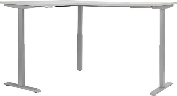 Schreibtisch "5514" aus Metall / Spanplatte in Metall platingrau - platingrau. Abmessungen (BxHxT) 200 x 120 x 150 cm