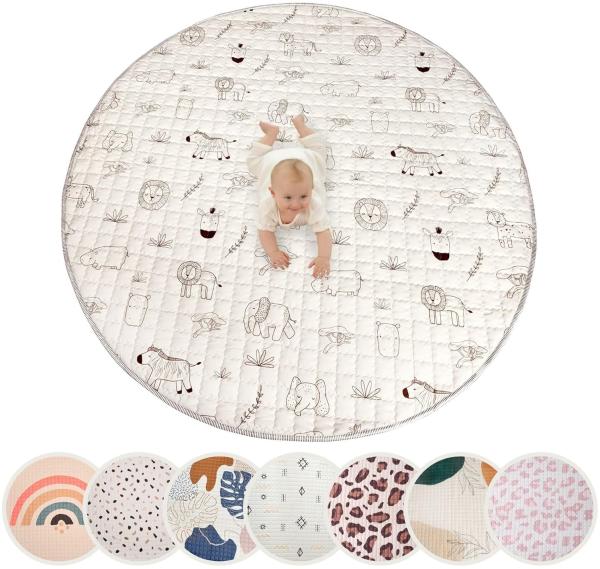 Krabbeldecke für Baby 1,5m, Krabbelmatte, Spielmatte mit Rutschfester Unterseite, Hakuna Matte