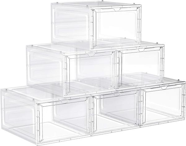 Songmics Schuhbox Schuh-Organizer (6 St), aus Kunststoff, durchsichtig