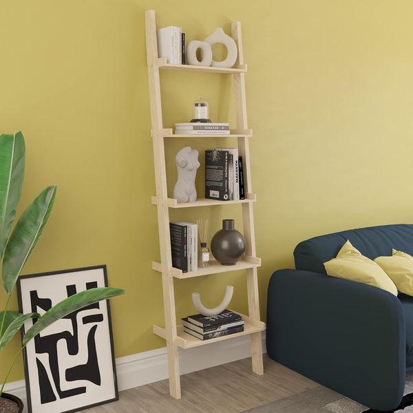 Vida Designs York Bücherregal mit 5 Ebenen, Anlehnung, Regal für Wohnzimmer, Büro, Möbel (Kiefer)