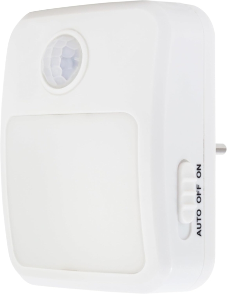 LED Nachtlicht mit Bewegungsmelder230V, 6 weiße LEDs, On/Off/Auto