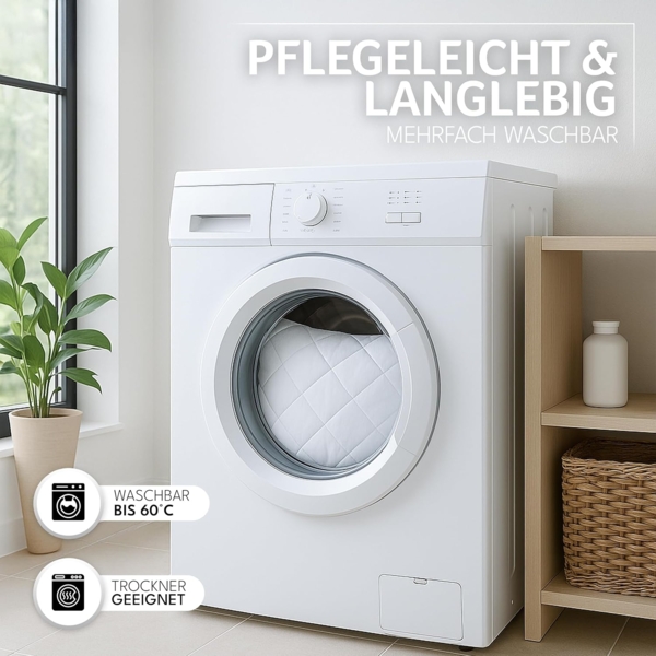 Gentle North Kopfkissen (80x80 cm groß) - 6er Set Kissen für Bett und als Dekokissen - Mit Reißverschluss für Füllung - Sofakissen - Zierkissen für Couch und Sofa - Ökotex - Waschbar bis 60° - Weiß Bild 7