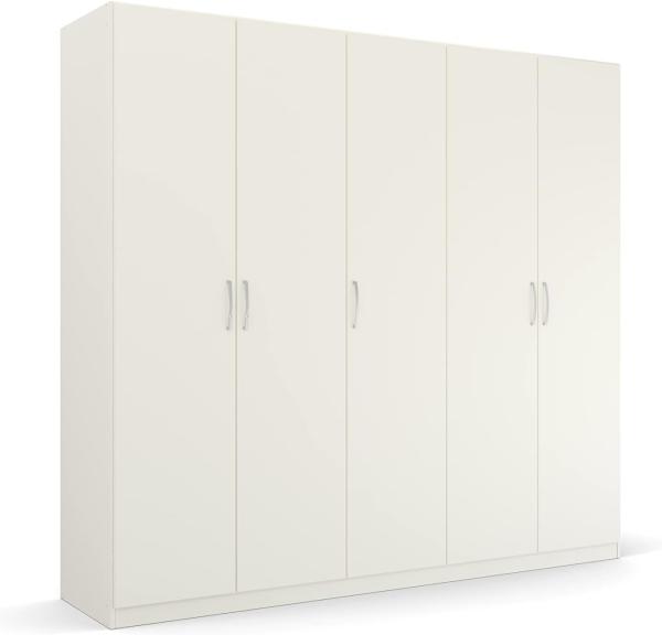 Rauch Möbel Pure by Quadra Spin Schrank Drehtürenschrank, Weiß, 5-trg, inkl. 3 Kleiderstangen, 3 Einlegeböden, BxHxT 226x210x54 cm