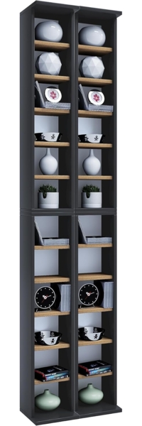 VCM CD-Regal Holz CD DVD Stand Regal Schrank Ständer Almera