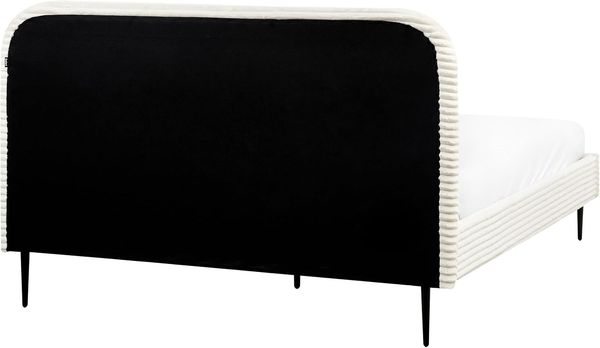 Bett mit Lattenrost Cord FLAYAT 160 x 200 cm Cremeweiß Bild 7