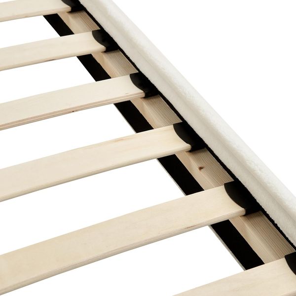Bett mit Lattenrost Cord FLAYAT 160 x 200 cm Cremeweiß Bild 9