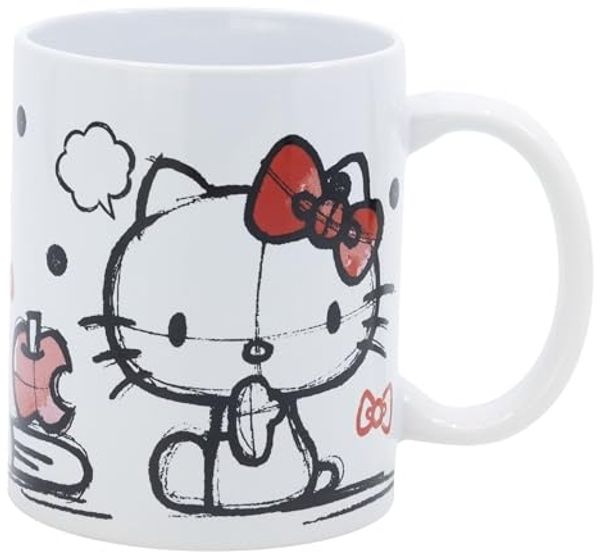 Tasse mit Hello Kitty Motiv ca. 325ml aus Keramik Skizze / Zeichnung 11oz