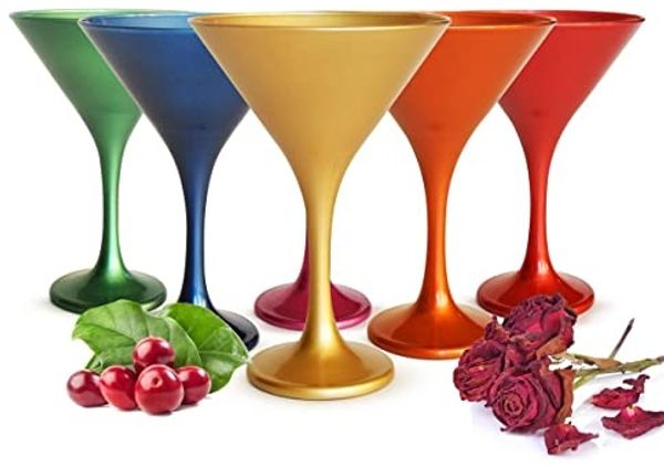 6 bunte Martinigläser Martinischalen Cocktailschale Cocktailgläser Trinkgläser