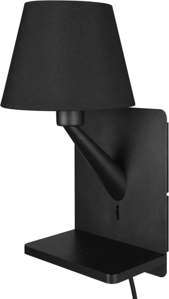 Trio Leuchten LED Wandleuchte Comfort E14 schwarz matt Metall/Stoff