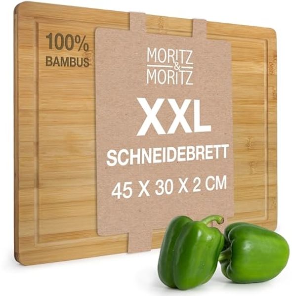 Moritz & Moritz Schneidebrett Schneidebrett Groß, Bambus, (45x34 cm, 1-St), mit Saftrille