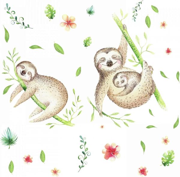 RoomMates - Lazy Sloth Wandsticker Wandtattoo Sticker RMK3841GM