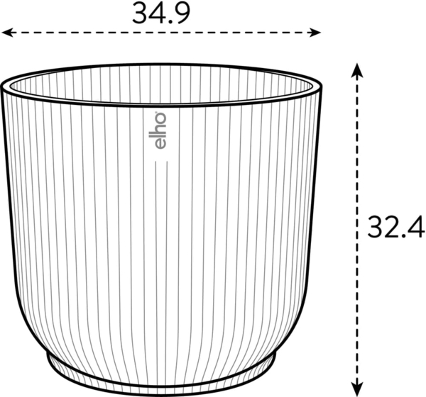elho Vibes Fold Rund 35 Pflanzentopf - Blumentopf für Innen - 100% recyceltes Plastik - Ø 34.9 x H 32.4 - Schwarz/Anthrazit Bild 6