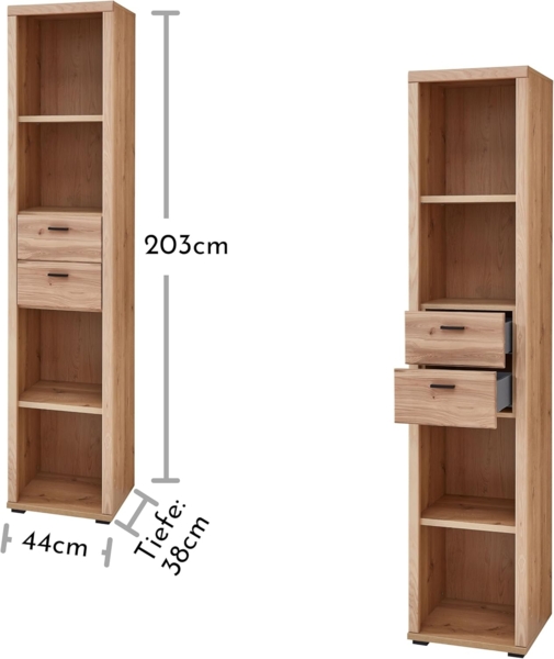 Regal Sonos , Holz, Holzwerkstoff , Holzfarben , 44 x 203 x 38 cm Bild 6