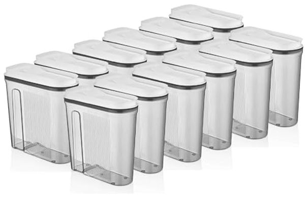 Vip Ahmet Vorratsdose Vorratsdosen mit Deckel, BPA-frei Kunststoff, 12-tlg, 12x4L, Kunststoff, (12-tlg, 12er-Set, 12x4L), Vakuumdeckel mit Ausgießöffnung