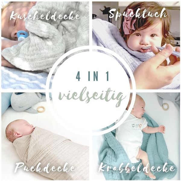 Babydecke Babydecke Musselin Kuscheldecke Puckdecke Baby & Neugeborene, Nordic Coast Company, Sommerdecke, Puck-u. Stilltuch, Einschlagdecke, Baumwolle atmungsaktiv Bild 8