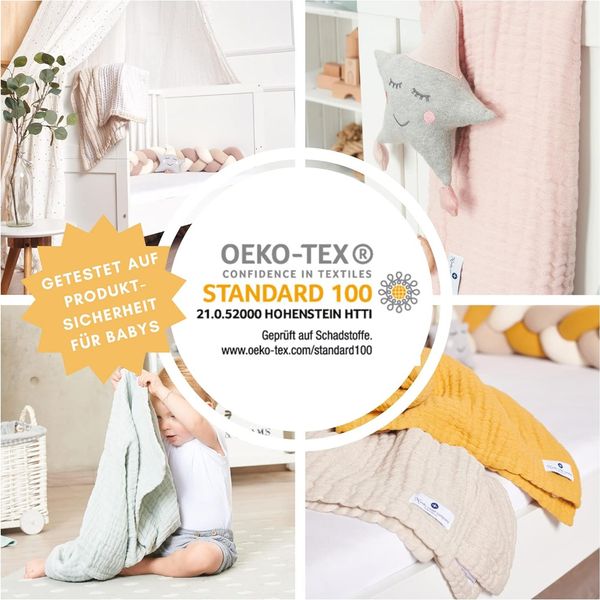 Babydecke Babydecke Musselin Kuscheldecke Puckdecke Baby & Neugeborene, Nordic Coast Company, Sommerdecke, Puck-u. Stilltuch, Einschlagdecke, Baumwolle atmungsaktiv Bild 7