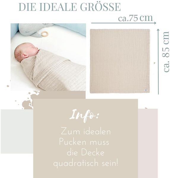 Babydecke Babydecke Musselin Kuscheldecke Puckdecke Baby & Neugeborene, Nordic Coast Company, Sommerdecke, Puck-u. Stilltuch, Einschlagdecke, Baumwolle atmungsaktiv Bild 4