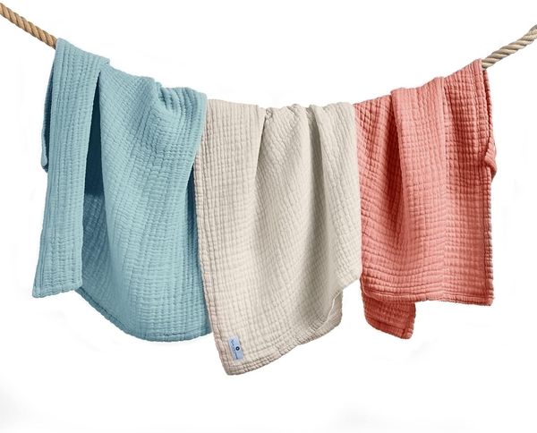 Babydecke Babydecke Musselin Kuscheldecke Puckdecke Baby & Neugeborene, Nordic Coast Company, Sommerdecke, Puck-u. Stilltuch, Einschlagdecke, Baumwolle atmungsaktiv Bild 6