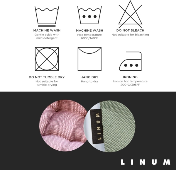 LINUM PEPPER Elegantes Rundes Sitzkissen Ø 37cm, 100% Baumwolle, Maschinenwaschbar, Rostorange Bild 5