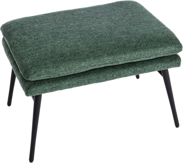 Lounge-Sessel mit Ottomane HWC-L62, Sessel Polstersessel Cocktailsessel Hocker, Stoff/Textil ~ grün Bild 9