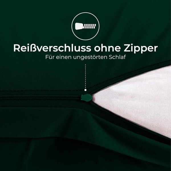 Kissenbezug 40x145 Baumwolle Renforcé (2er-Set) - Grün - Dicht gewebt mit 57 Fäden/cm² - Kissenbezug 40x145 cm - Oeko Tex Zertifiziert - Dreamzie Bild 7