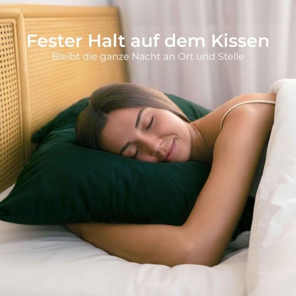 Kissenbezug 40x145 Baumwolle Renforcé (2er-Set) - Grün - Dicht gewebt mit 57 Fäden/cm² - Kissenbezug 40x145 cm - Oeko Tex Zertifiziert - Dreamzie Bild 6