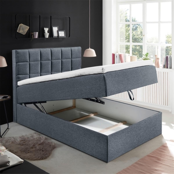 Polsterbett inklusive Bettkasten ALICANTE-09-120 in 120x200 cm Anthrazit Bild 2