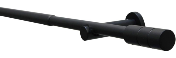 Gardinia Gardinenstangen-Set Kreta 1-Lauf Ø 16-19 mm schwarz-matt 190 cm - 340 cm