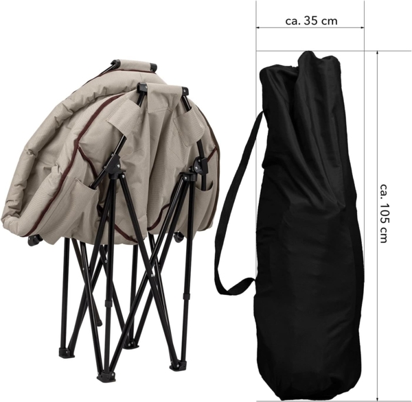 anndora Campingstuhl XXL Camping Relax Sessel Moonchair faltbar, wasserabweisende gepolsterte Sizfläche - leicht entfaltbar Bild 3