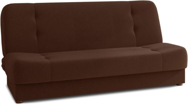 Schlafsofa Sena - Sofa mit Schlaffunktion und Bettkasten, Velours Stoff, Bettsofa mit Bonell-Federkern, Couch (Braun (Manila 04))