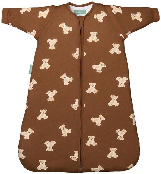 molis&co - Baby Schlafsack Neugeborene Abnehmbare Ärmel - Babyschlafsack 1 tog - Leicht gepolstert - 100% Baumwolle (Oeko-TEX 100), Premium Qualität - Teddy Mocca (12-18 Monate)