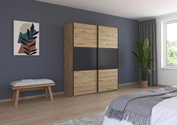 rauch Schwebetürenschrank Kleiderschrank Schrank Garderobe Garderobenschrank Wäscheschrank NEO (in 3 verschiedenen Ausstattungen BASIC/CLASSIC/PREMIUM) mit großzügigem Stauraum und vielfältigen Farbkombinationen Bild 2