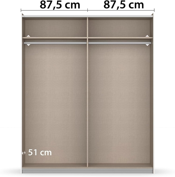 rauch Schwebetürenschrank Kleiderschrank Schrank Garderobe Garderobenschrank Wäscheschrank NEO (in 3 verschiedenen Ausstattungen BASIC/CLASSIC/PREMIUM) mit großzügigem Stauraum und vielfältigen Farbkombinationen Bild 7