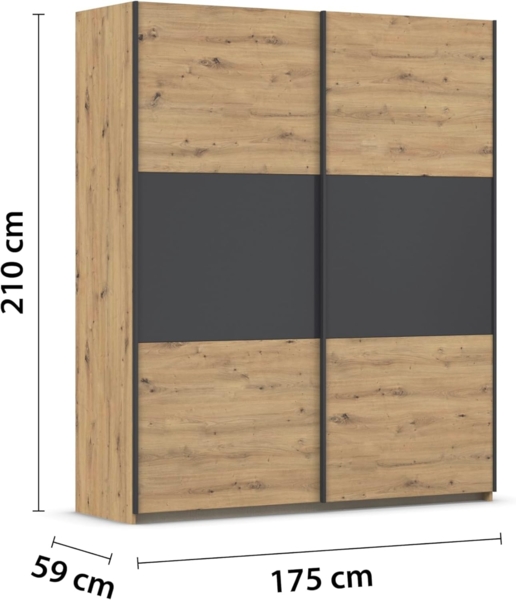 rauch Schwebetürenschrank Kleiderschrank Schrank Garderobe Garderobenschrank Wäscheschrank NEO (in 3 verschiedenen Ausstattungen BASIC/CLASSIC/PREMIUM) mit großzügigem Stauraum und vielfältigen Farbkombinationen Bild 3