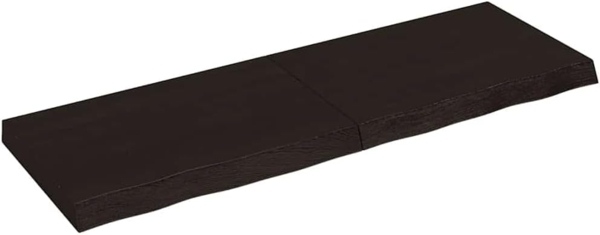 vidaXL Wandregal Dunkelbraun 120x40x(2-6)cm Massivholz Eiche Behandelt 363815