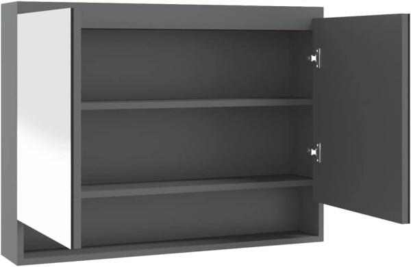 vidaXL Spiegelschrank fürs Bad 80x15x60 cm MDF Grau 331534
