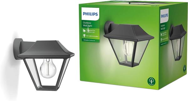 Philips Außenleuchten Wandbeleuchtung für den Außenbereich Anthrazit IP44 Garten Terrasse I Garten Terrasse