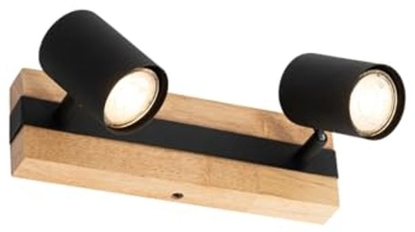 Qazqa LED Aufbaustrahler Jeana, ohne Leuchtmittel, Warmweiß, QAZQA Aufbau­spot, gu10, Naturel, Stahl, Modern