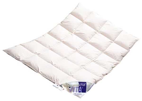Vitaschlaf Daunenbettdecke Vitaschlaf® Wildente Bettdecken für Sommer Winter Ganzjahresdecke, Füllung: 60% Daunen 40% Federn, Bezug: 100% Baumwolle, Bettdecke 135x200 cm, 155x220 cm und weitere Größen, Made in Germany
