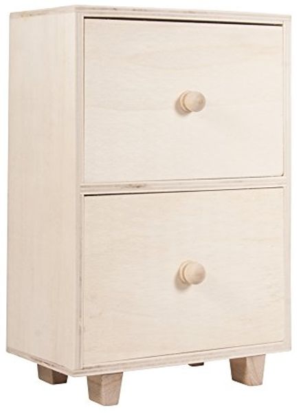 Holz-Kommode auf Füße, FSC Mix Credit, 16,5x9x24cm, 2 Schubladen