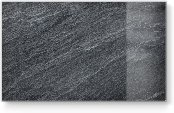 DEQORI Schneidebrett 'Klassischer Schieferstein', Glas, Platte Frühstücksbrett Schneideplatte