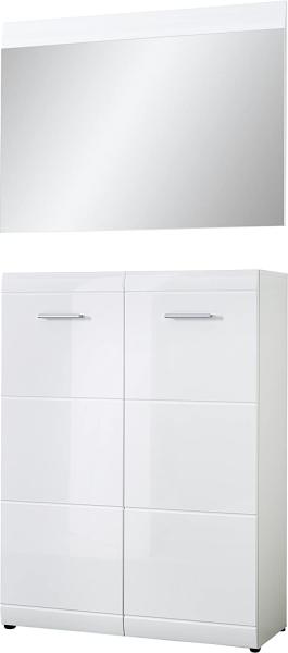 Germania 2-tlg. Garderoben-Set 8542-84 GW-Adana in Weiß, mit Hochglanz Fronten, 90 x 200 x 36 cm (BxHxT)