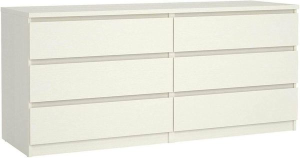 Dmora Kommode mit sechs Schubladen, Farbe: Weiß, 153,6 x 70,1 x 50 cm Bild 3